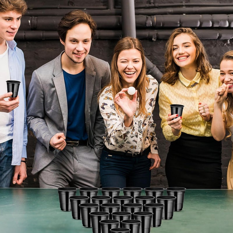 cssopenss 120 Pcs 2 oz Black Shot Cups Black Plastic Shot Glasses Halloween Shot Glasses for Drinking Tastings Served Snacks Jello Tastings and Samples - Image 5